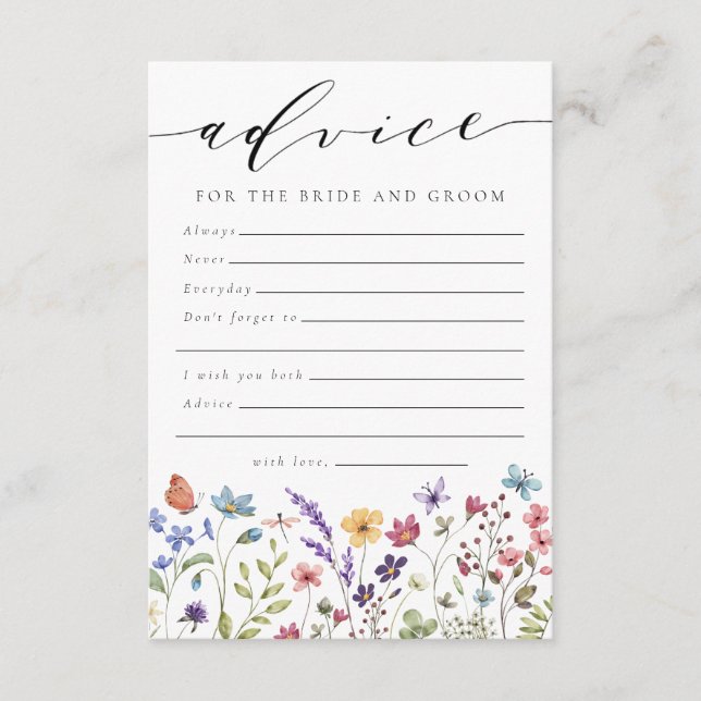 Carte Conseil Conseils pour les mariés Fleurs de mariage (Devant)
