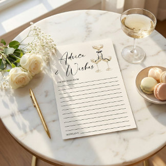 Carte Conseil Coquette Black Ribbon Bridal Shower Advice and