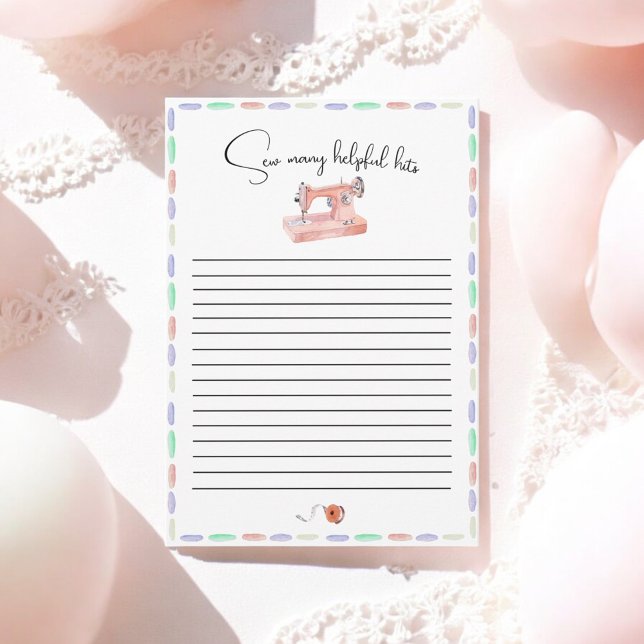 Carte Conseil Coudre beaucoup d'amour Pastel Aquarelle Baby show (Créateur téléchargé)