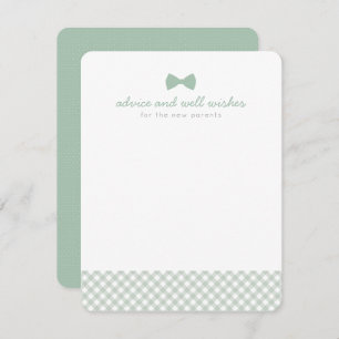 Carte Conseil Cravate arc en vichy vert baby shower mignon