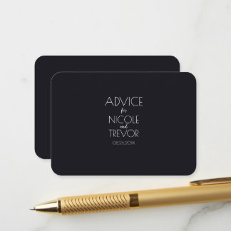Carte Conseil Créez le Vôtre - Mariage Noir