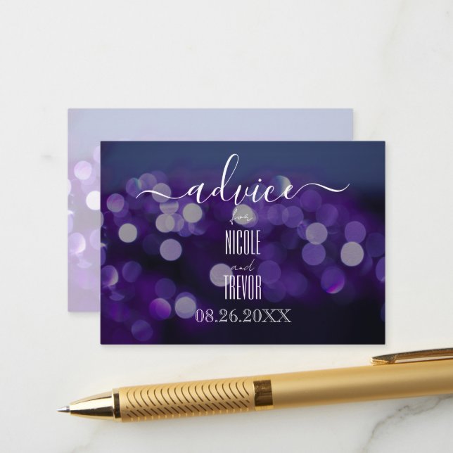 Carte Conseil Créez votre propre Arrière - plan bleu Purple Boke (Devant/Arrière en situation)