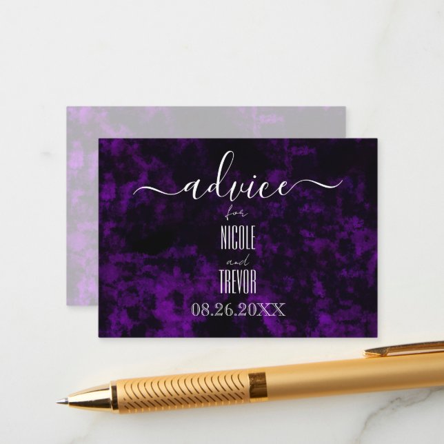 Carte Conseil Créez votre propre texture gothique violet noir (Devant/Arrière en situation)