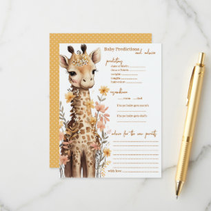 Carte Conseil Cute Aquarelle Baby Giraffe Baby shower