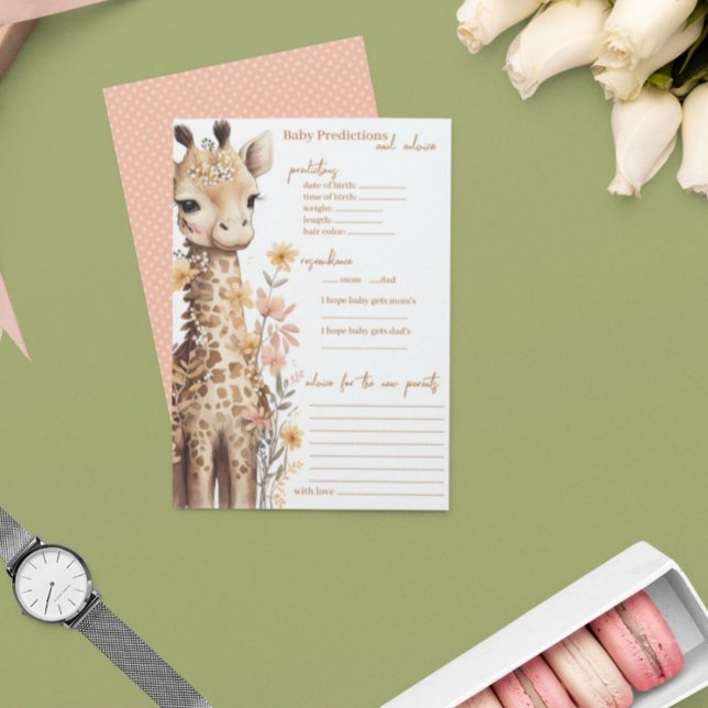 Carte Conseil Cute Aquarelle Baby Giraffe Baby shower (Créateur téléchargé)