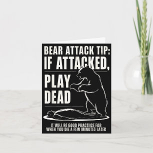 Carte Conseil d'attaque d'ours de camping faire le mort 