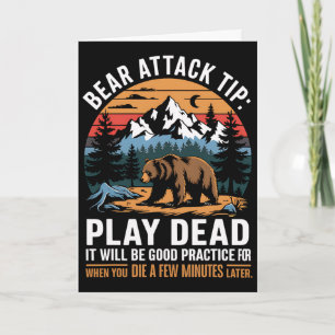Carte Conseil d'attaque d'ours Faire le mort Drôle Campi