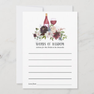 Carte Conseil Dégustation de vin bordeaux et rose saumon pour un
