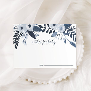 Carte Conseil Delft Floral   Wishes for Baby Card