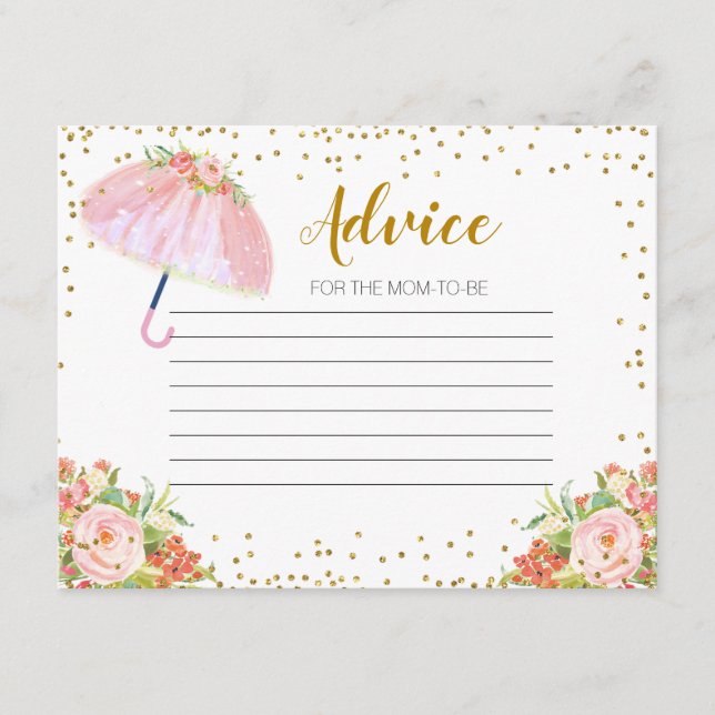 Carte conseil Douches d'avril Apporter des fleurs  (Devant)