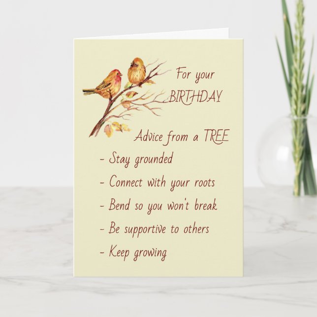 Carte Conseil d'un arbre Citation inspirationnelle ANNIV (Devant)