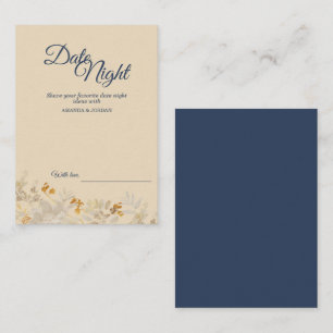 Carte Conseil Dusty Blue Autumn Boho Date Night Advice Card