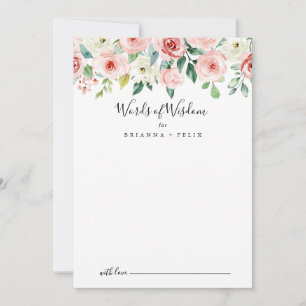 Carte Conseil Élégant Dainty Floral Mariages Paroles de sagesse