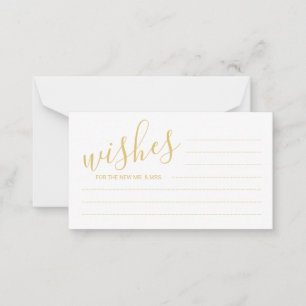 Carte Conseil Elégant Gold et White Mariage Conseils et souhaits
