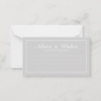 Elegant Grey et Blanc Mariage Conseils et souhaits