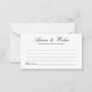 Carte Conseil Elégante Lucia Script Mariage Conseils & Wish Card