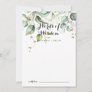 Carte Conseil Élégante Verdure or Mariage Paroles de sagesse