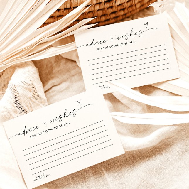 Carte conseil et souhaits de Fête des mariées, min (Créateur téléchargé)