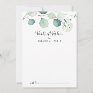 Carte Conseil Été Vert Eucalyptus Mariages Paroles de sagesse