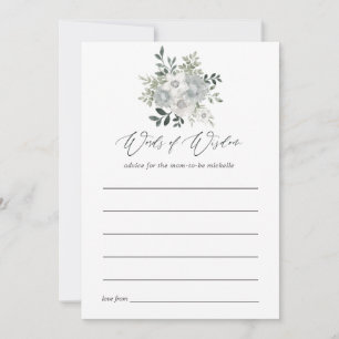 Carte Conseil Fête de mariage à l'aquarelle Silver Sage