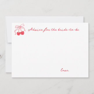 Carte Conseil Fête des mariées Coquette Cherry