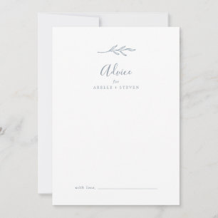 Carte Conseil Feuille minimale Dusty Blue Mariage