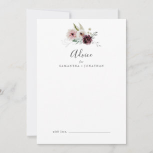 Carte Conseil Floral Romance Mariage