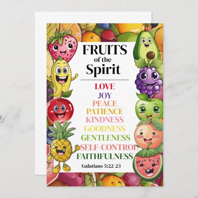 Carte Conseil Fruits de l'Esprit (Devant / Derrière)