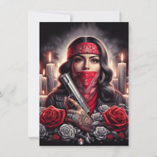 Carte Conseil Gangster Girl Hip hop chicano art graphique