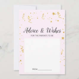 Carte Conseil Gold Celebration sur Pink Baby shower Conseils Car