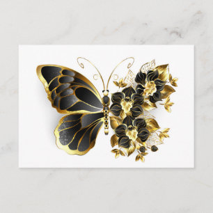 Carte Conseil Gold flower Butterfly with Black Orchid