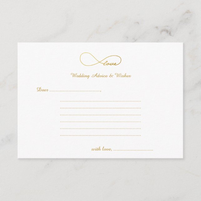 Carte Conseil Gold Love Infinity Mariage Wives & Advice Cards (Devant)