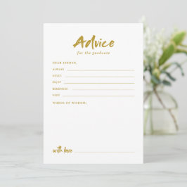 Carte Conseil Gold Modern Script Graduation