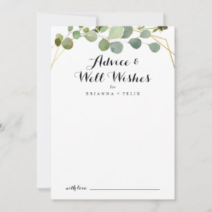 Carte Conseil Gold Tropical Green Feuilles Mariages bien désirés