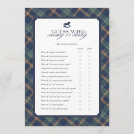 Carte Conseil Guess Who Mommy or Daddy Baby Shower Game 
