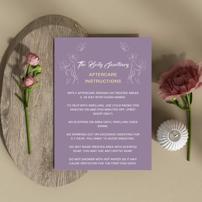 Carte Conseil Instructions de suivi Logo femmes Corps pourpre (Créateur téléchargé)