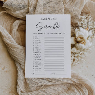 Carte Conseil Jeu de baby shower - Brouillage de mots