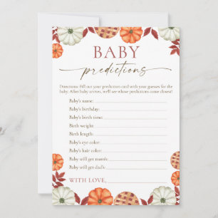 Carte Conseil Jeu de Baby shower de prédictions citrouille Baby