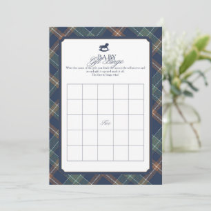 Carte Conseil Jeu de bingo de cadeaux pour bébé Plaid marine Fêt