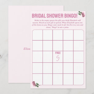 Carte Conseil Jeu de Bingo de Fête des mariées personnalisée