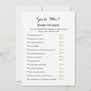 Carte Conseil Jeux de baby shower - Voeux pour bébé et Devinez q