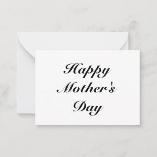 Carte Conseil Joyeuse fête des mères noir blanc élégant classiqu