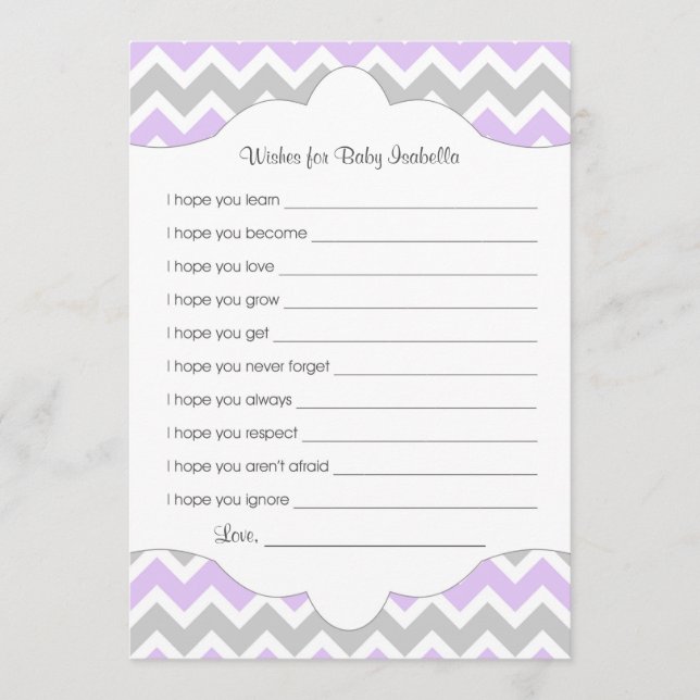 Carte Conseil Lavender Wives for Baby / grande idée de baby show (Devant)