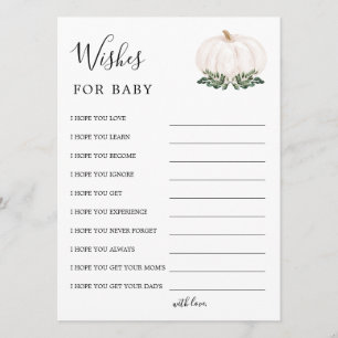 Carte Conseil Le Rustique Petit Baby shower Citrouille Veut