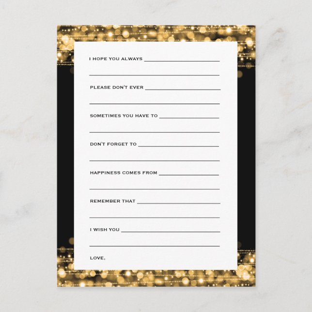 Carte Conseil Les Voeux Pour Mariée Et Fête De La Groom Étincell (Devant)