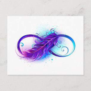 Carte Conseil L'infini avec plume violette
