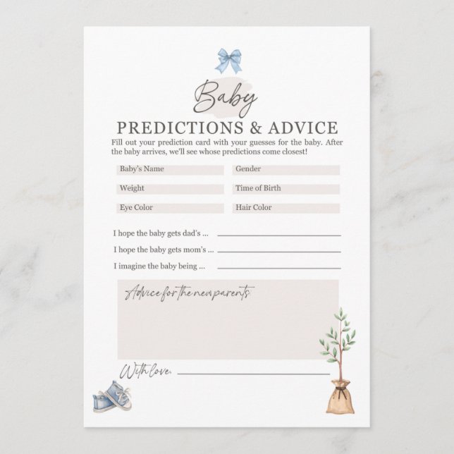 Carte Conseil Little Sprout Baby shower Game (Devant)