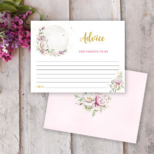 Carte Conseil Lune Fleurie Rose