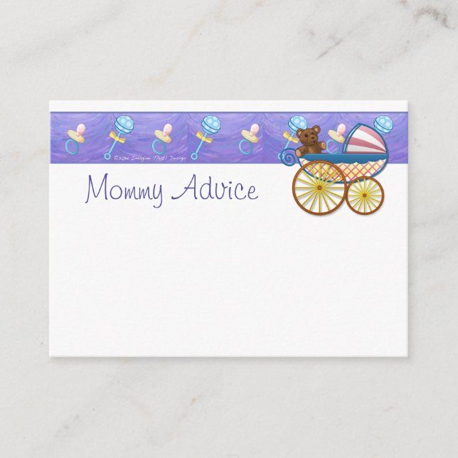 Carte conseil maman mignonne avec Saumon rose Chev (Devant)