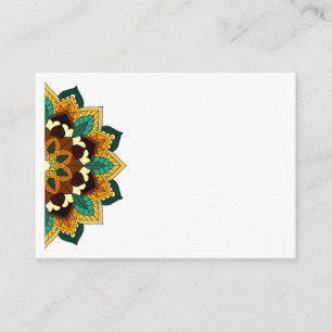 Carte Conseil Mandala Motif 2002 en jaune et bronzette